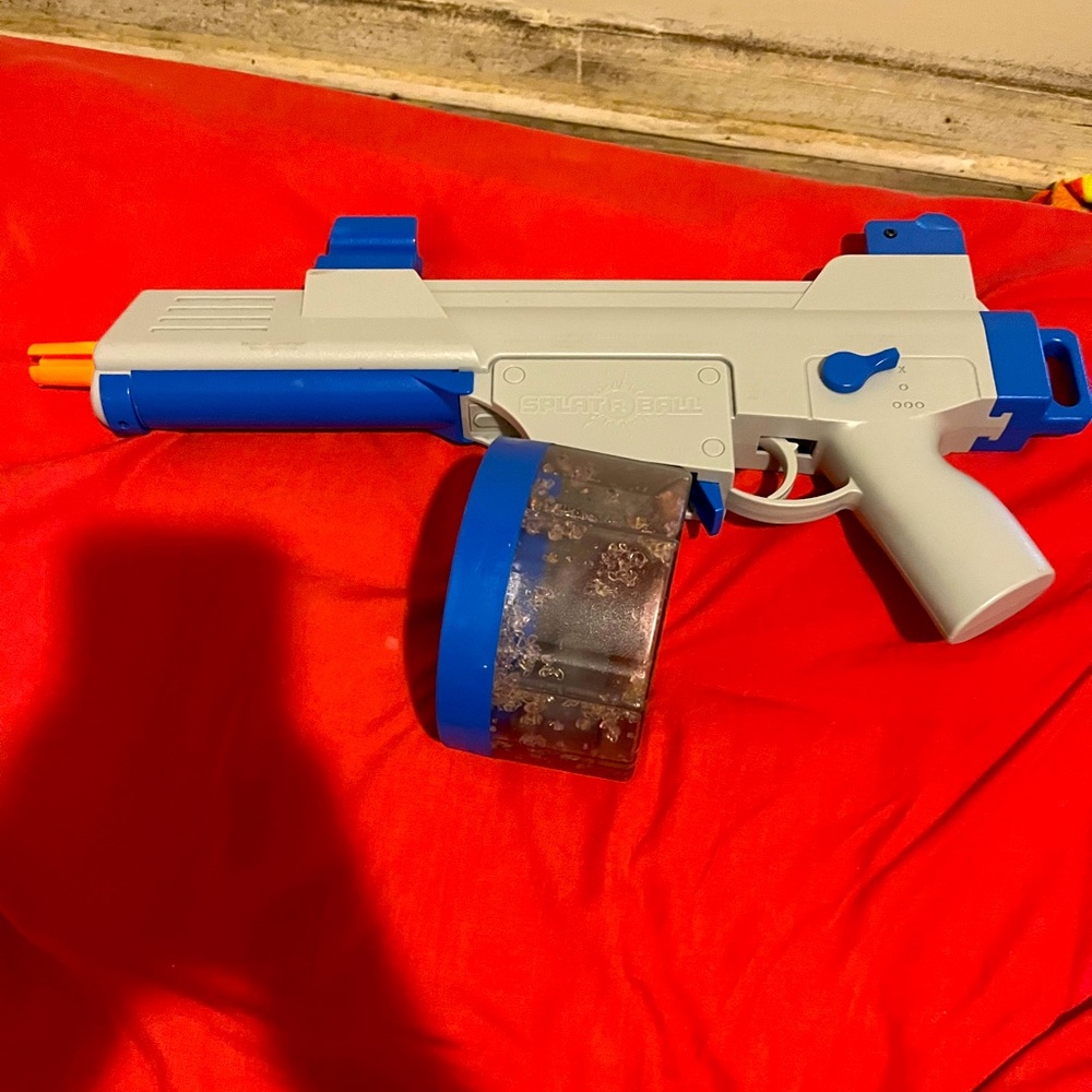 Blue and Gray Toy Gun